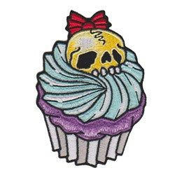 cupcake yellow skull patch image