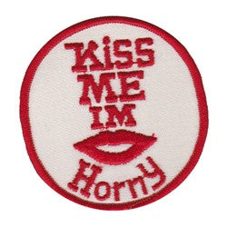 kiss me im horny patch image