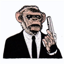 monkey with gun patch image