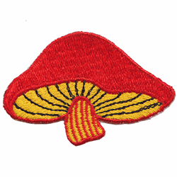 orange yellow with black mushroom patch image
