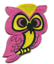 pink yellow owl patch image