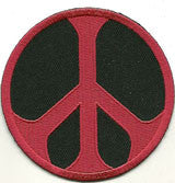 red black peace sign patch image