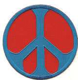 red blue peace sign patch image