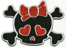 red skull bow patch image
