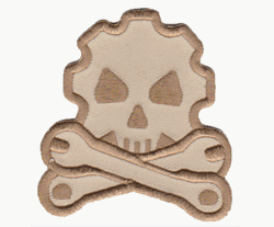 skull mechanic tan patch image
