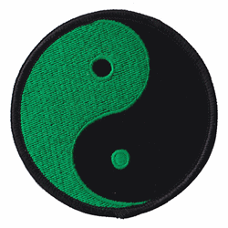 yin yang green velvet patch image