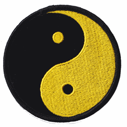 yin yang yellow velvet patch image